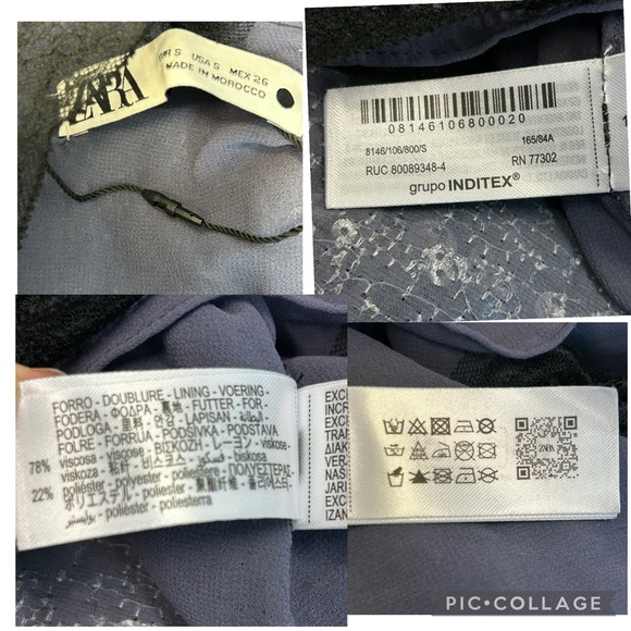 Zara ZW Collection Mauve Purple Sequin Lace Midi Dress S NWOT cocktail party - Picture 13 of 17